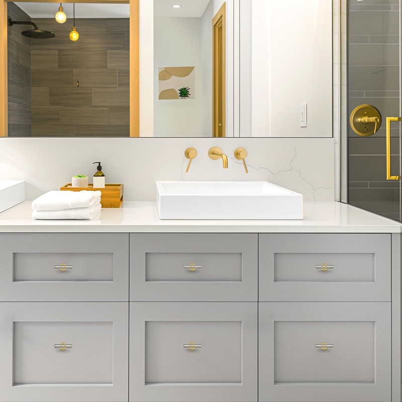 Ravinte Decor 30 Pack Brushed Nickel Cabinet Knobs - Gold