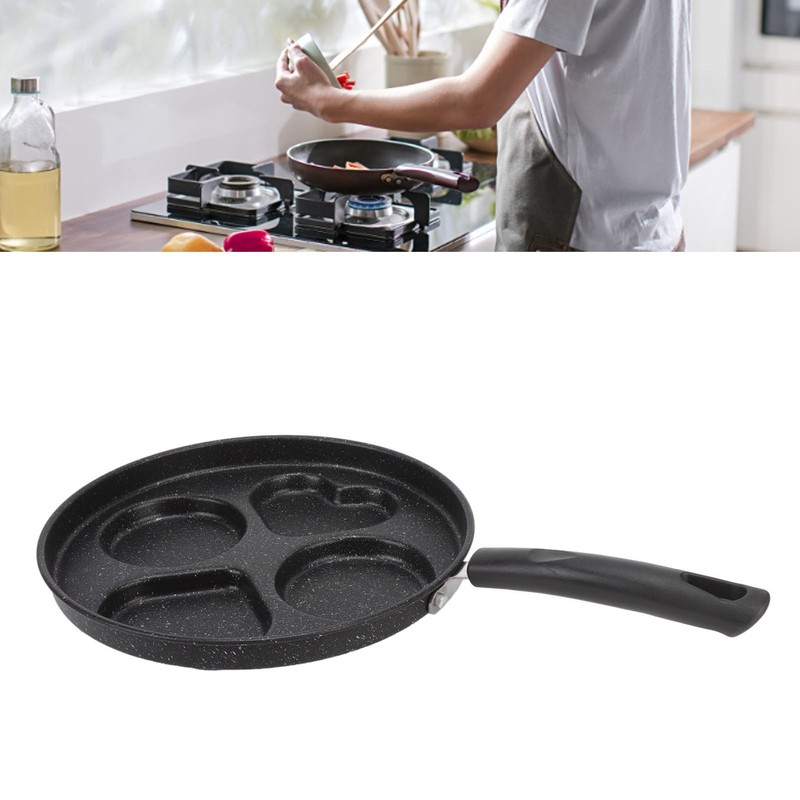 Egg Frying Pan 4 Cups Stick Proof Even Heating Iron