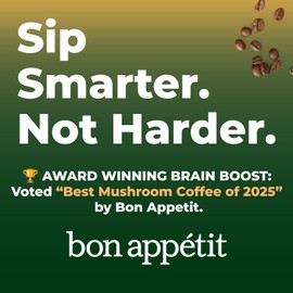 Award-Winning Shroomi Mental Performance Coffee | Organic Fair Trade Dark Roast Guatemala | 16,000mg Fruiting Body Mushrooms | Focus & Clarity | 10oz Ground