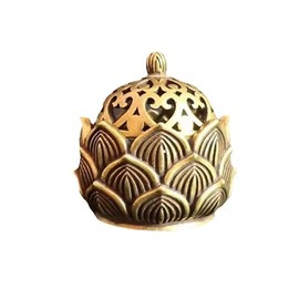 1Pc Gold Lotus Incense Burner Vintage Flower Incense Holder Incense Cone Burner for Home Fragrance Decoration（2.9 * 3cm，Incense and Incense Holders,Incense Cone Holder,Incense Burner