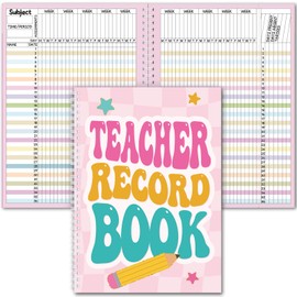 Fuyoooo Teacher Record Book Teacher Grade Book Spiral Bound Record Class Gradebook Office Favors Gift for Classroom Attendance Supplies Decoration Double Sided Color Printing(Retro)