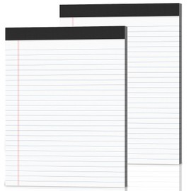 2-Pack Legal Pads 8.5"x11" Wide Ruled Note Pads - 100 Sheets (50/Pad) with Micro-Perforated Notepad & Chipboard Backing To-Do Lists Thick Lined Writing Paper Notebook for School & Office Supplies