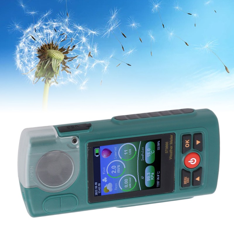 Weather Meter Handheld Air Flow Velocity Tester Digital Wind Speed