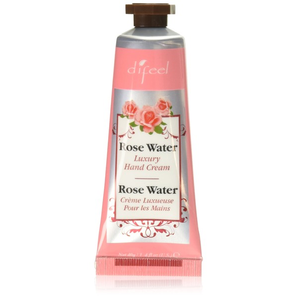 Difeel Rose Water 10RSW New York Natural Hand Cream, 1.4 oz (40 g)