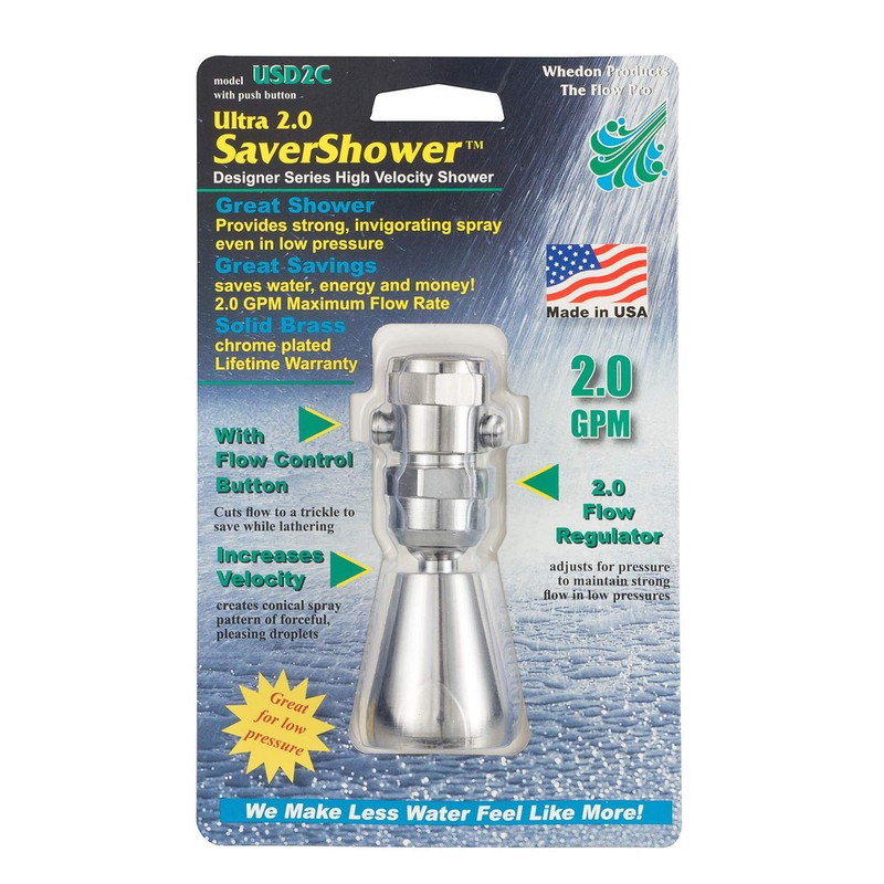 WHEDON PRODUCTS USD2C Brass/Chrome Deluxe Shower Head