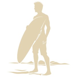 GRAZDesign Wandtattoo Surfer für Wohnzimmer, Badezimmer, Kinderzimmer - Surfing Mann Sport Wandaufkleber - 67x57cm / beige