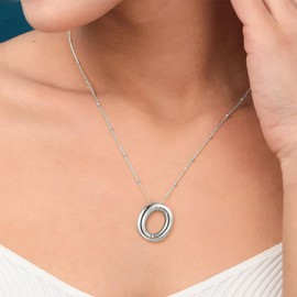 Silver Bubble Letter Necklace for Women, Delicate A-Z Pendant, Bubble Letter Necklace, Initial Necklaces for Women, Metal