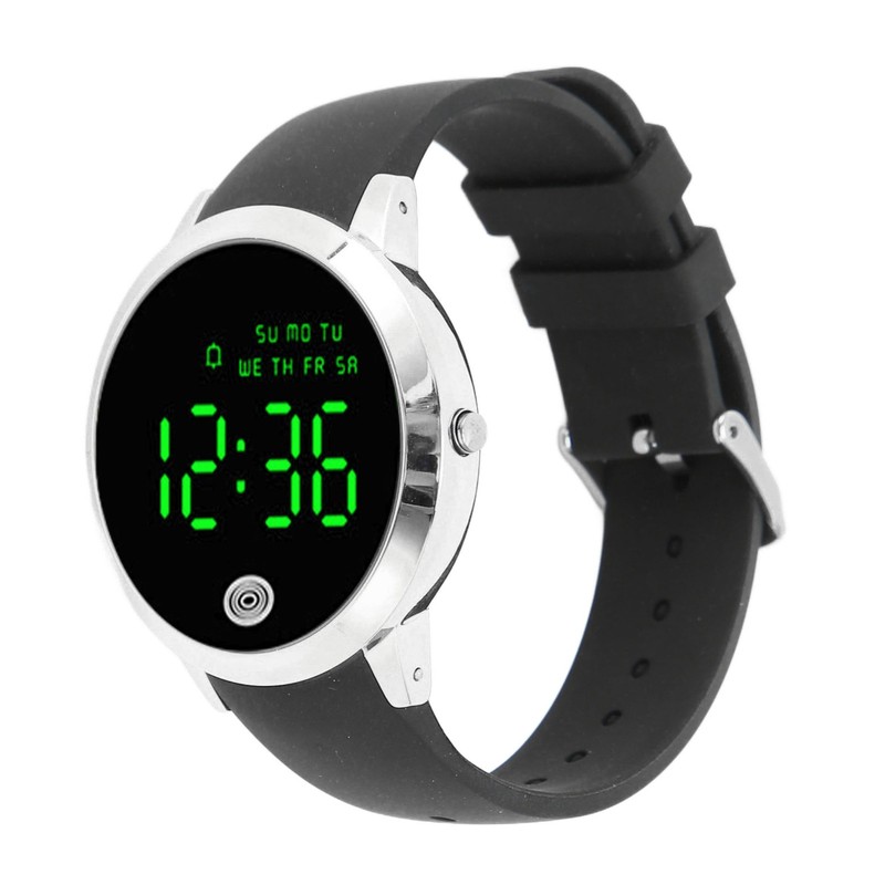 Men Digital Watch Round Color Screen Waterproof Backlit Ultra Thin