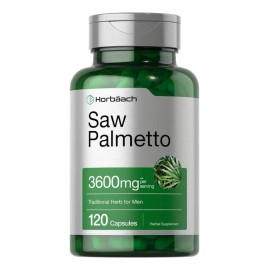 Saw Palmetto 3600mg 120 Caps Horbaach Ayuda Prostata Palma E Sabor Neutro