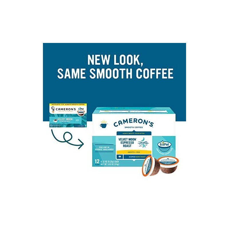 Cameron's Coffee Camerons Coffee Velvet Moon Compostable Coffee Pods 12