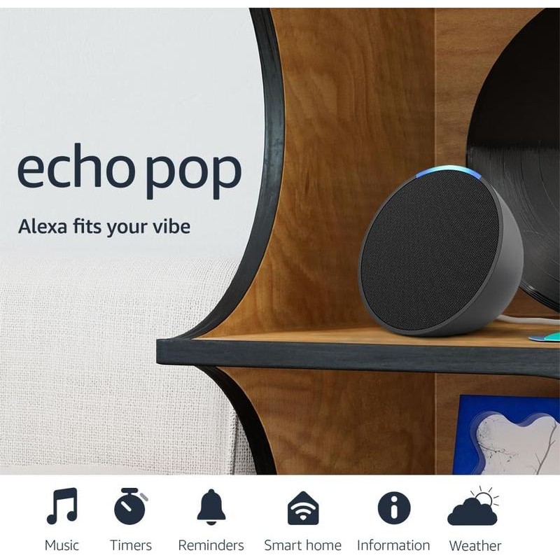 Echo Pop | Alexa fits in anywhere: bedroom, living room,