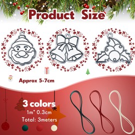 16 Pieces Christmas Window Suncatcher Cute Bauble Suncatcher DIY Craft Suncatcher Xmas Acrylic Suncatcher Decorations Mixed Color Satin Ribbons for Christmas Supplies (2 to 2.76 Inches, Classic Style)