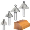 Akylin 4Pcs Wavy Edge Molding Router Bits,1/2" Shank,3/4",7/8",1-1/8",1-1/4" Cutting Height
