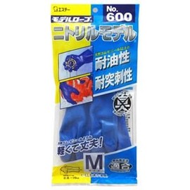 St No. 600 Nitrile Model Nitrile Rubber Gloves, M, 10 Pairs