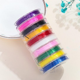 Omeblos String for Bracelet Making, Stretchy Elastic String, 10PCS 0.8mm X 10m Elastic Cord for DIY Jewelry Making, Bracelets, Necklaces, Crafts, Decorations