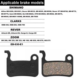 4 Pairs Bike Disc Brake Pads - Bicycle Brake Pads Replacement - Compatible with Shimano Brake Pads Deore XT SLX Hone Alfine Saint LX M596 M595 XTR M975 M966 M965 Fits Mountain Bikes & MTB E-Bike