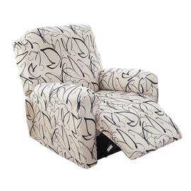 KRFOONN Stretch Recliner Slipcovers Printed Recliner Chair Covers 4-Piece Lazy Boy Chair Covers Non Slip Reclining Furniture Protector Sofa Couch Cover with Storage Pocket for Living Room, ColorA56