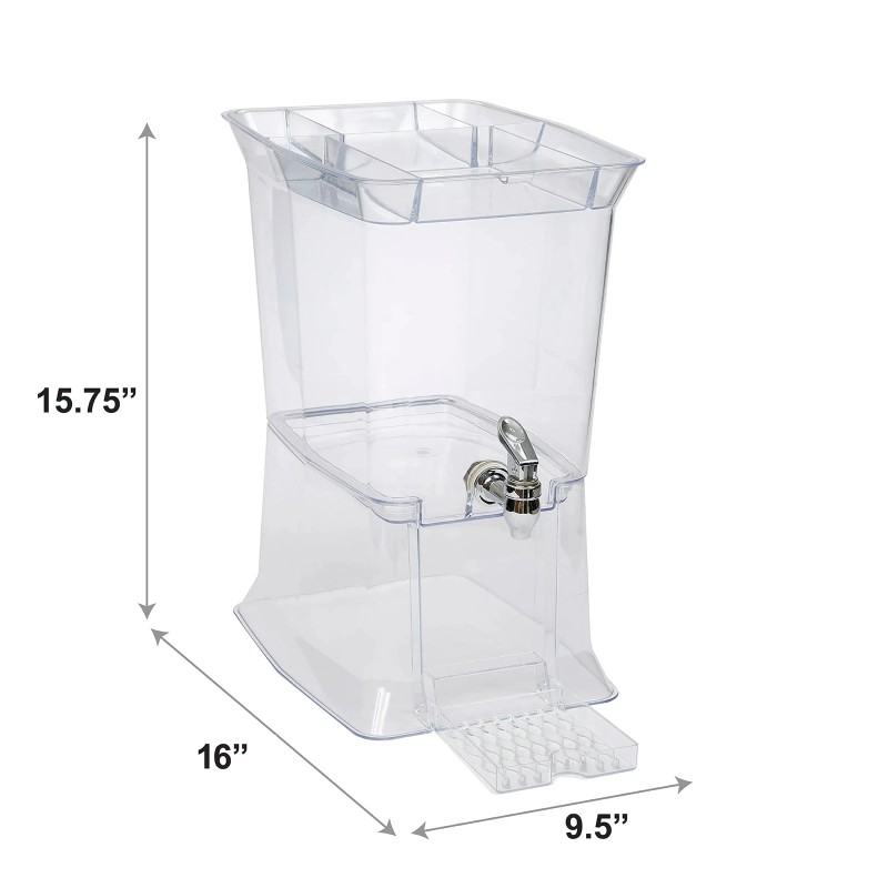 Buddeez Clear Tritan 2.5 Gallon Party Top Beverage Dispenser with