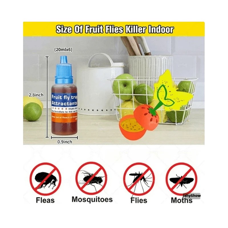 Unbranded 2-Pack Reusable Fruit Fly Traps with 16 Sticky Pads