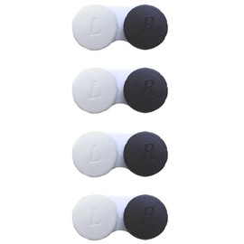 Smanz 스만즈 4팩 콘택트렌즈 케이스 벌크 소크 보관함 홀더 용기(블랙) [Black] Smanz 4-Pack Contact Lens Case Bulk Soak Storage Holder Container (Black)
