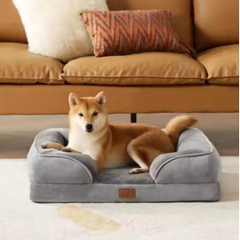 Orthopedic Dog Bed for Large & Medium Dogs – Washable Plush Cushion with Waterproof Bottom, Non-Slip Base, Calming Pet Sofa for Comfort & Support Large Size :34.65 × 25.20 × 7.87 inches.