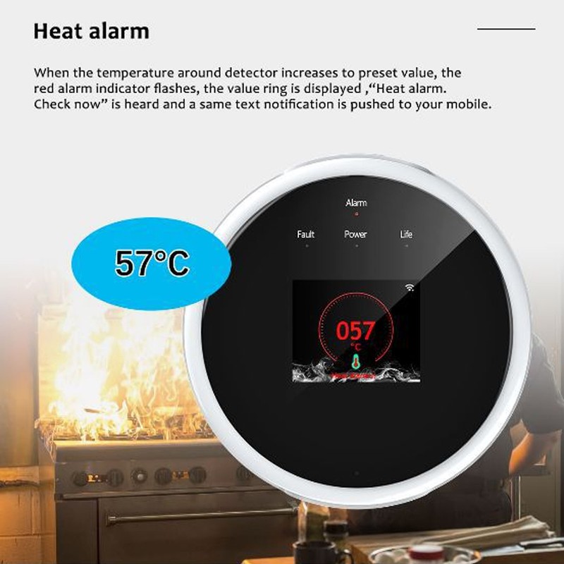 Smart Gas Leak Detector Highly Sensitive Combustible Gas Alarm WiFi