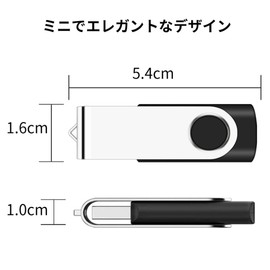TEWENE USB Flash Drive 4GB 10-Piece Set Black Rotatable Flash Memory Flash Drive USB Flash Memory USB2.0 Compact with Strap (4GB, Black x10)