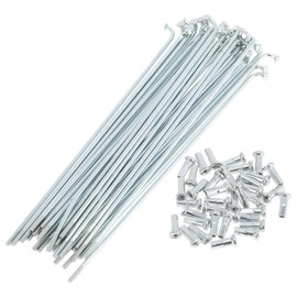 A ABSOPRO 36 Set 14G Bicycle Spokes 133mm Bike Wheel Spokes Galvanized Carbon Steel Silver Tone