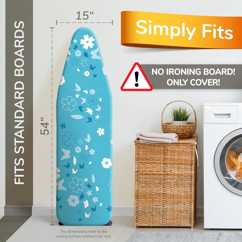 Super Soft Ironing Board Cover & Pad with Heat Reflection