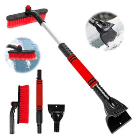 DTXYBC 3-in-1 Car Ice Scraper, Extendable Snow Removal Brush, Removable Ice Scraper, Ice Scraper Car with Broom, Car Ice Scraper with Foam Handle, for Car Windscreens, Windows