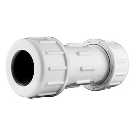 American Valve 3/4 P600U Schedule 40 PVC Compression Coupling, White