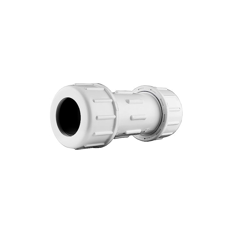 American Valve 3/4 P600U Schedule 40 PVC Compression Coupling, White