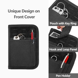 Damero Journal Cover Compatible with Field Notes Notebooks Moleskine Cahier 3.5 x 5.5, Pocket Notebook Cover with Key Ring and Pen Holder for Journal Notebook Planner (BAG ONLY)