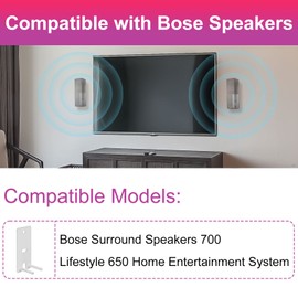 Dinghose - Soportes de pared compatibles con altavoces Bose Surround 700, OmniJewel Lifestyle 650 sistema de entretenimiento en el hogar (blanco)