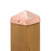 4x4 Hammered Copper Pyramid Post Caps (4-Pack) - Extended Lip