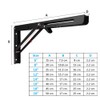 2 x Folding Bracket 200 mm, Black Folding Shelf Brackets,