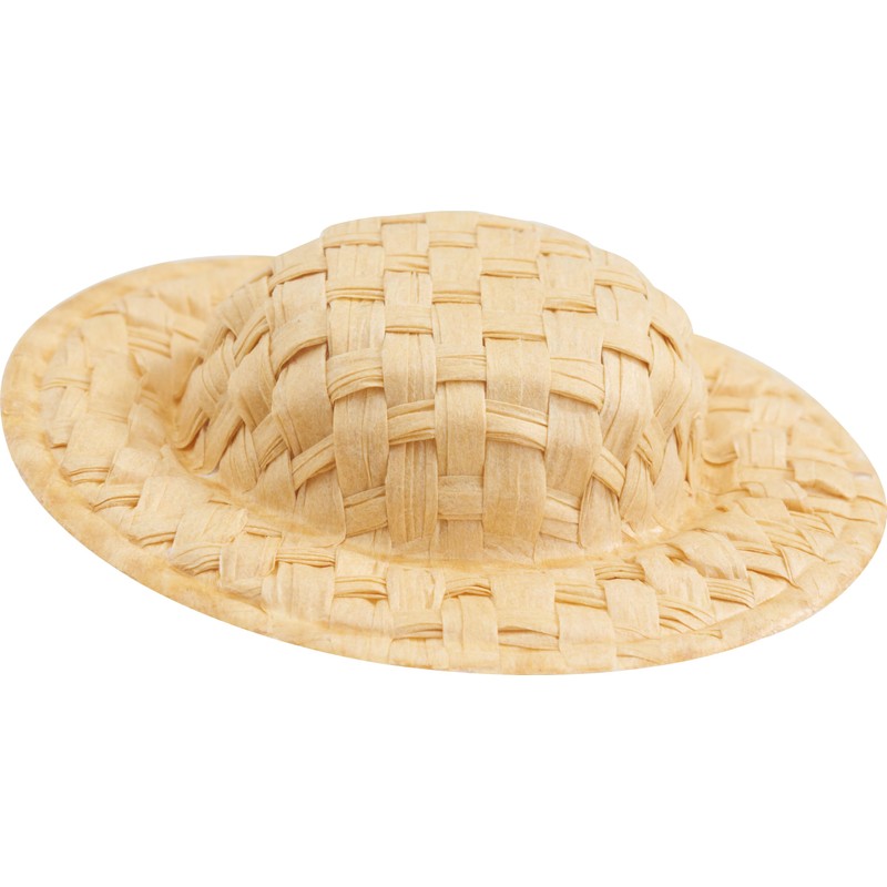 VBS Straw Hat 5 cm Pack of 12 Happy Hat