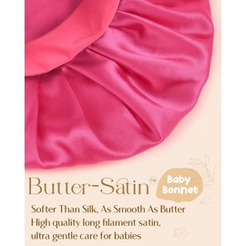 YANIBEST 2 PCS Baby Bonnet Silk Satin Bonnet for Kids Sleeping Cap Curly Natural Hair Silk Bonnets for Girls Boys Infant