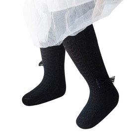 American Trends - Leggings de punto para bebé y niña, calcetines de invierno para bebés y niñas, Negro, blanco y gris., 0-6 Meses