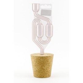 BORED CORK BUNG 64/54mm + AIRLOCK - Bubbler, Bung with Hole, Bungs, Demijohn, Cork, Stopper, Carboy, Home Wine, Wine Fermentation, Homebrew