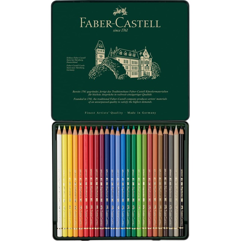 Faber-Castel 24 Piece Polychromous Colored Pencil Set In Metal Tin