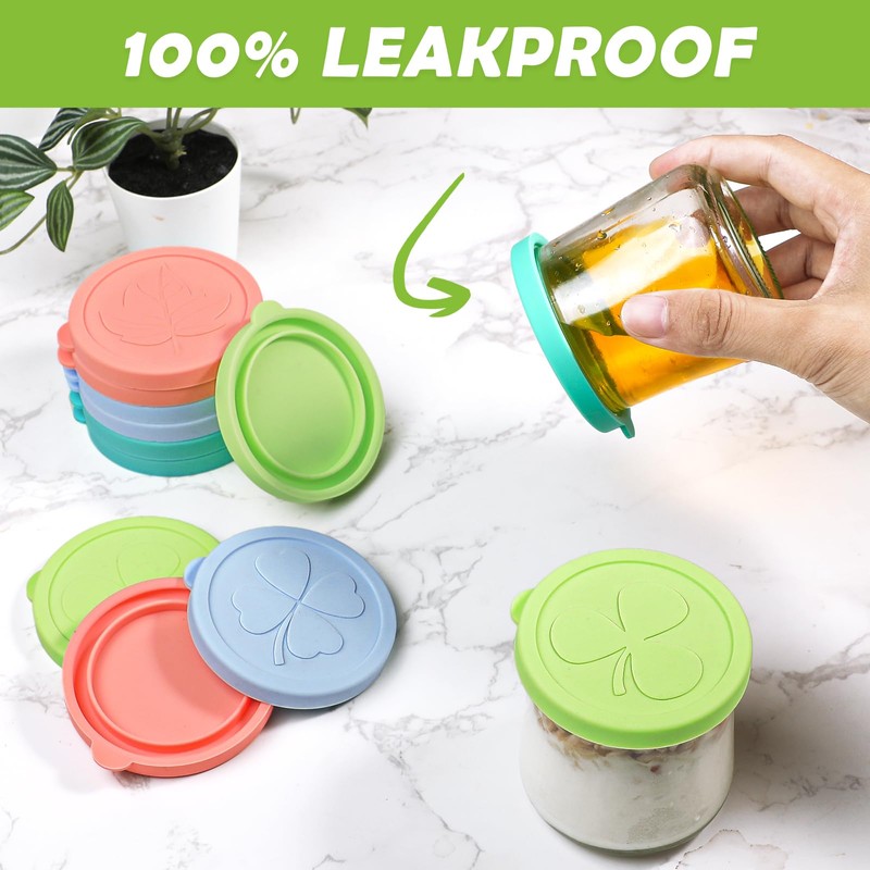 Kamehame Oui Yogurt Jar Lids, 12 Pack Silicone Colorful Cover