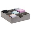 Household Essentials Grey 728-1 Deep 9 Section Drawer Organizer Box