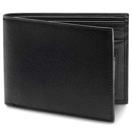 Bosca Men’s Leather Wallet, Nappa Vitello Executive I.D. Wallet For Men With 5 Card Slots, Black
