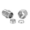 Pysrych 304 Stainless Steel Compression Fitting 1/4" Tube OD x