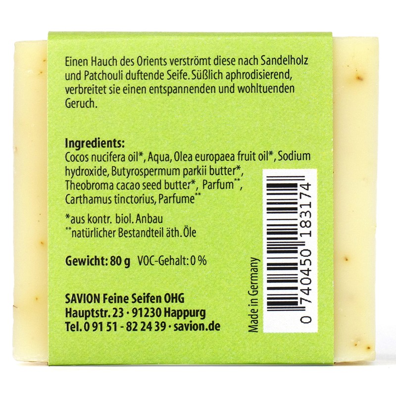 Savion Orientel Body Soap with Vegetable Oil, Vegan, Palm Oil-Free,