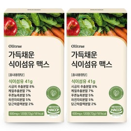 Ollitru Full Dietary Fiber Tablets 41g, 2, 120 tablets / 올리트루 가득채운 식이섬유 정 41g, 2개, 120정