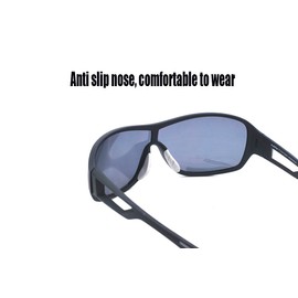 anteojos de sol deportivas, Negro, Large