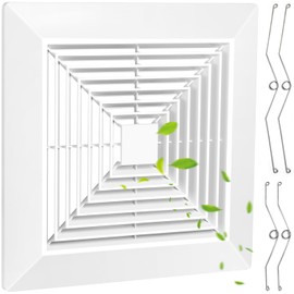 HSSHSYA 13 * 13IN Bathroom Exhaust Fan Cover with Springs Replacement Parts,ABS Plastic Square Ceiling Laminar Air Flow Air Conditioning Grilles Diffusers,Air Diverter,vent cover