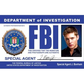 Dean Winchester FBI ID License High Quality Metal Magnet 2.5x4 Fridge 8556